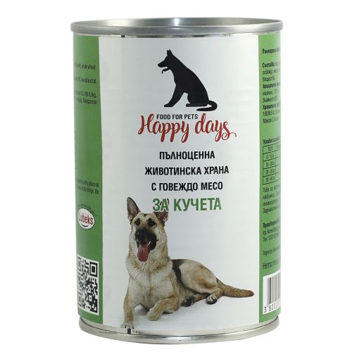 Храна за кучета Happy Days 0,415кг Говеждо месо